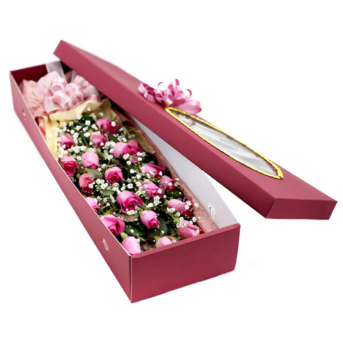 분홍장미꽃박스핫핑크 (POW-8025)